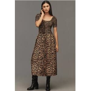 Damson Madder Malinda Smocked Short-Sleeve Midi Dress 2